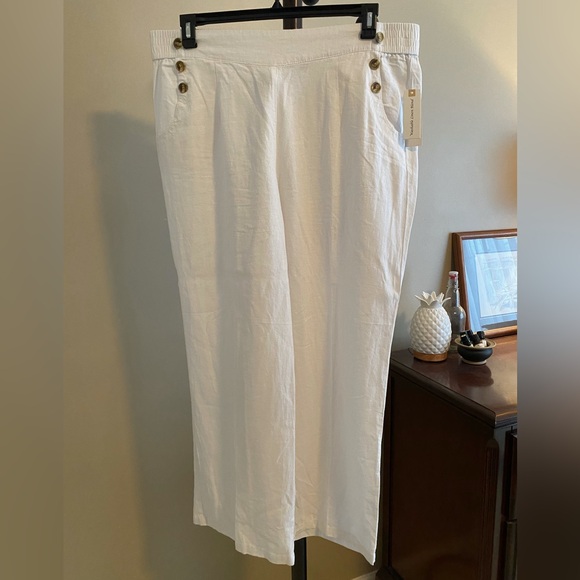 Land ‘n Sea Brand Washable Linen Pants - White NWT (XL) - Picture 1 of 3